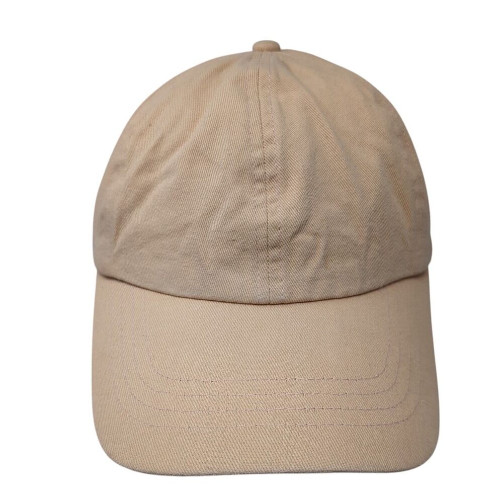 Ponyflo Ponyback Strapback Hat Tan One Size Adjustable Breathable Blank Cotton